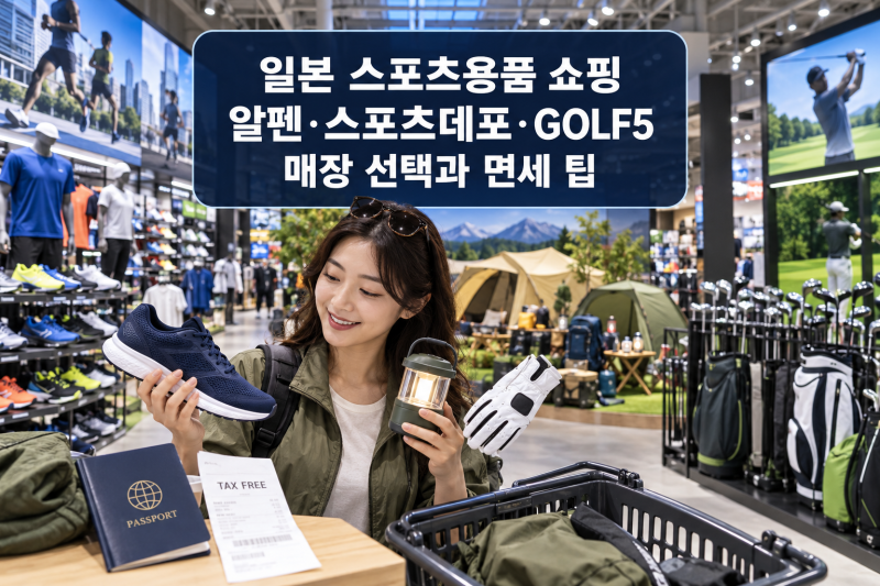 일본 스포츠용품 쇼핑｜캠핑,골프,운동화(알펜, 스포츠데포,GOLF5) 매장 선택과 면세 팁
