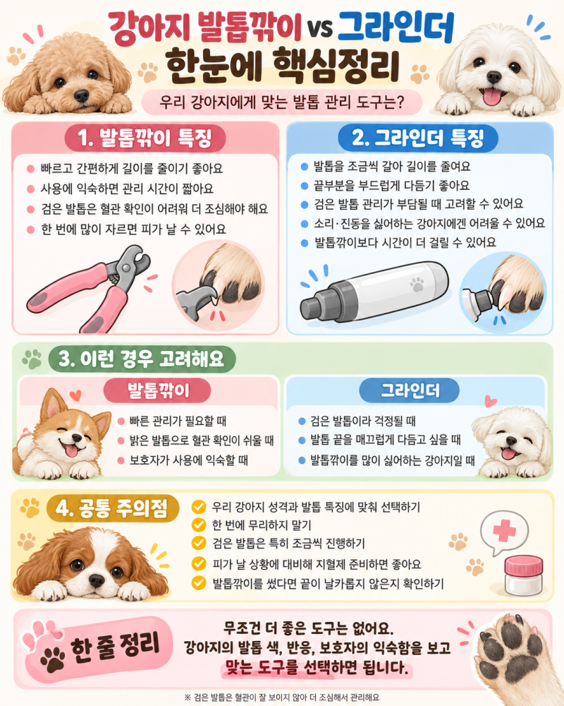 강아지 발톱깎이 vs 그라인더 차이, 어떤 게 더 잘 맞을까?