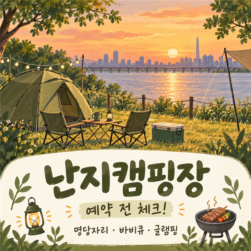 난지캠핑장 예약방법과 요금, 명당자리·바비큐존·글램핑 고르는 법