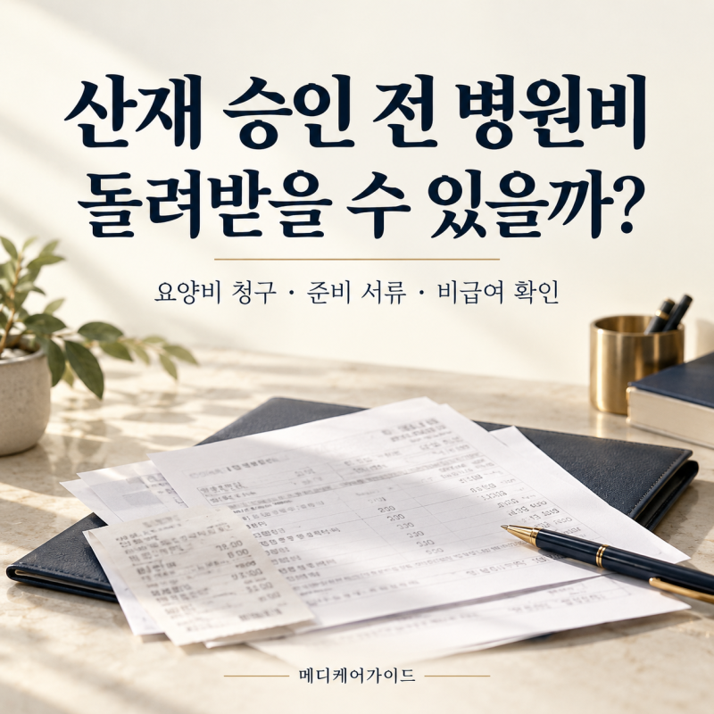산재 승인 전 병원비, 돌려받을 수 있을까?요양비 청구 서류와 비급여 확인