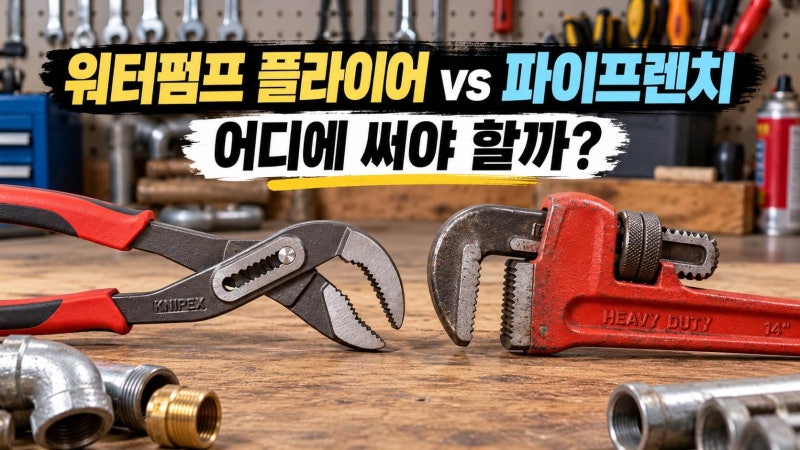 워터펌프 플라이어·파이프렌치 차이｜수도 배관·너트 작업에 어떤 공구를 써야 할까?