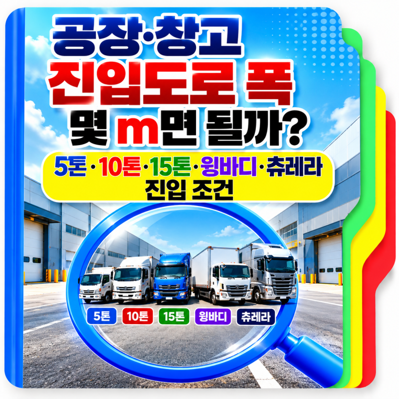 공장·창고 진입도로 폭 몇 m면 될까? 5톤·10톤·15톤·윙바디·츄레라 진입 조건