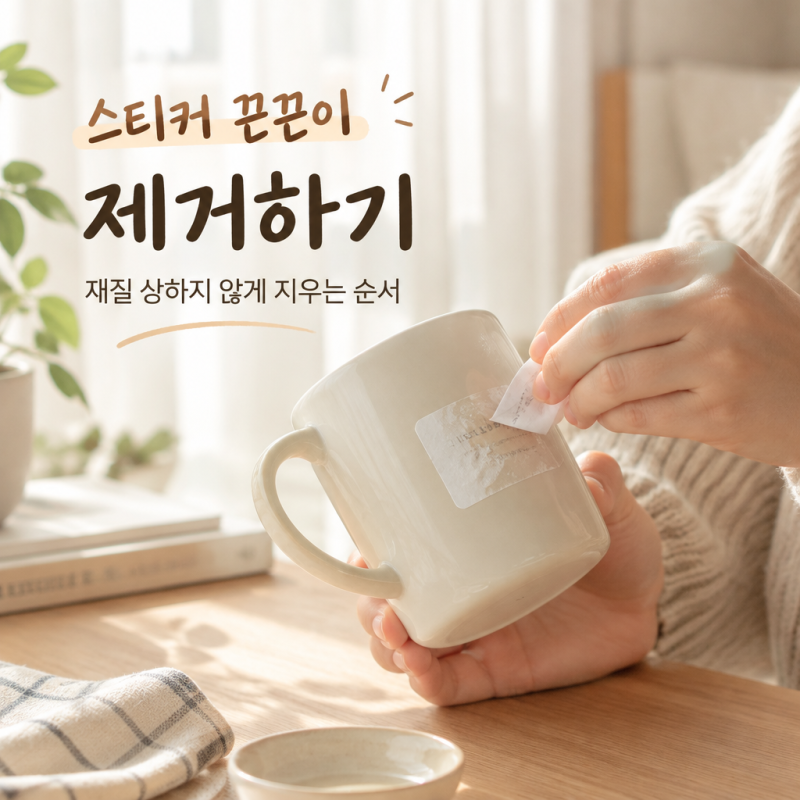 스티커 끈끈이 제거하기, 재질 상하지 않게 지우는 순서