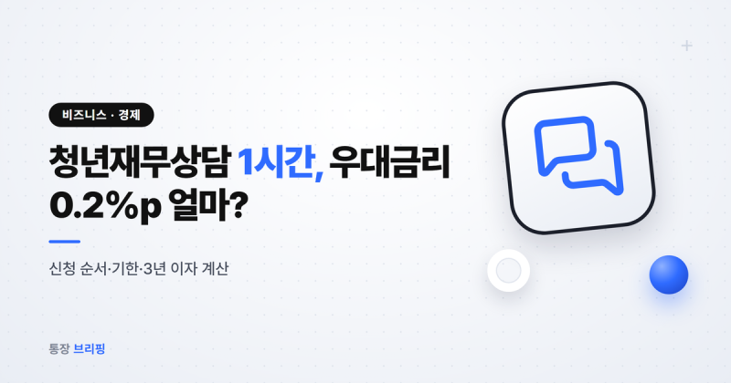 1시간 상담에 3년 이자 5만 5,500원, 청년재무상담 우대금리 기한은?