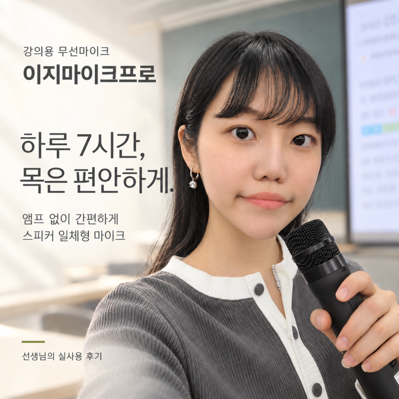 [강의용무선마이크추천] 이지마이크프로, 생목 7시간 수업하던 선생님이 목 건강을 되찾은 ....