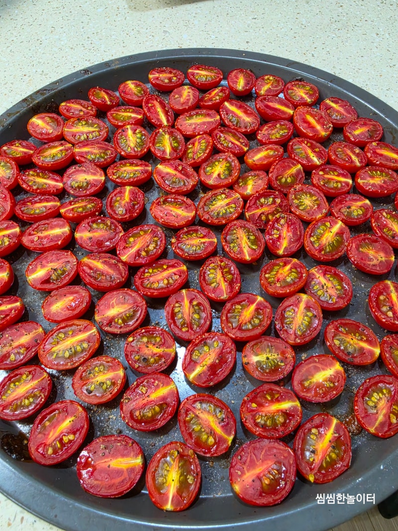 식비절약 꿀팁 완숙 방울토마토 냉동보관 및 구운방울토마토 활용법