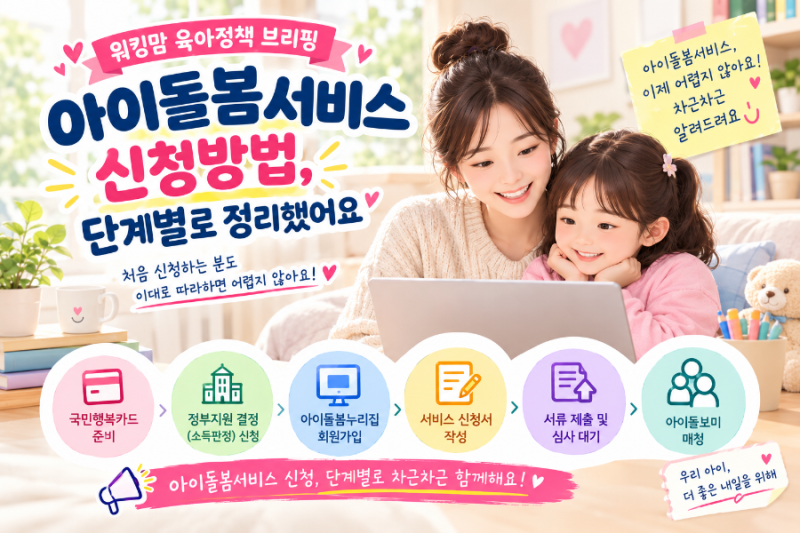 아이돌봄서비스 신청방법, 단계별로 정리했어요