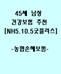 45세 남성 건강보험 추천