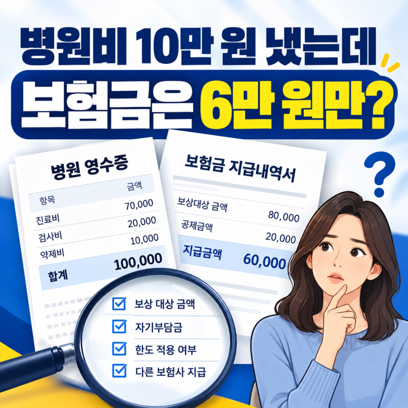 실손보험 보험금 왜 적게 나올까? 자기부담금,지급내역서 확인!