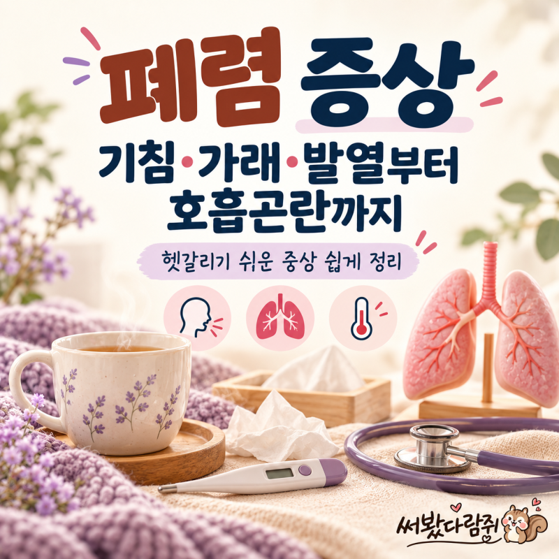폐렴 증상은? 기침·가래·발열부터 호흡곤란까지 알아봐요