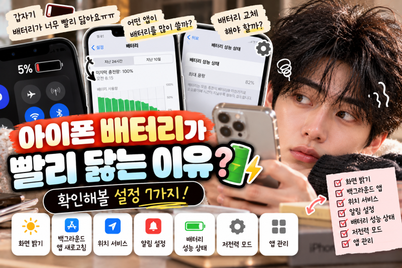 아이폰 배터리가 빨리 닳는 이유, 확인해볼 설정 7가지