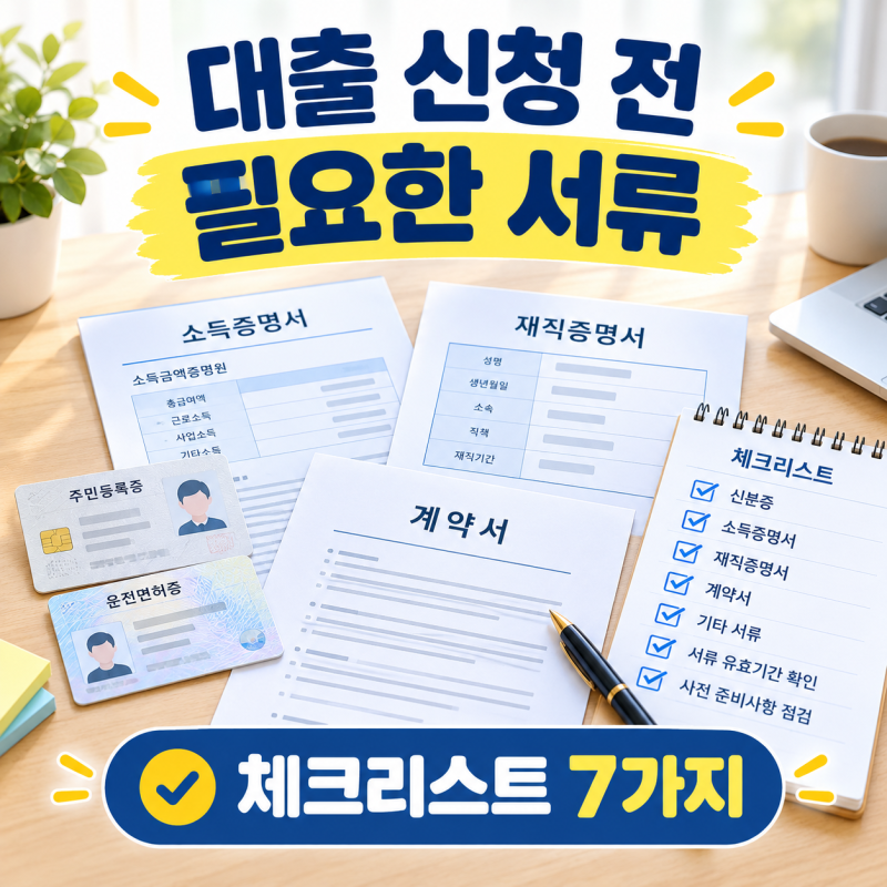 대출 신청 전 필요한 서류와 체크리스트 7가지