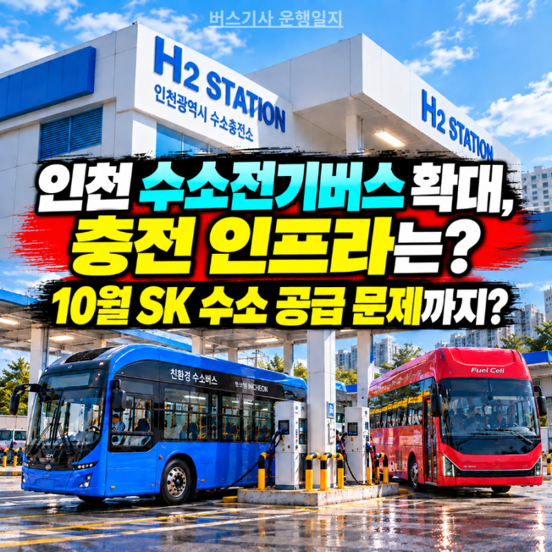 인천 수소전기버스(현대 유니버스·일렉시티) 확대, 충전 인프라는? 10월 SK 수소 공급 문제까....