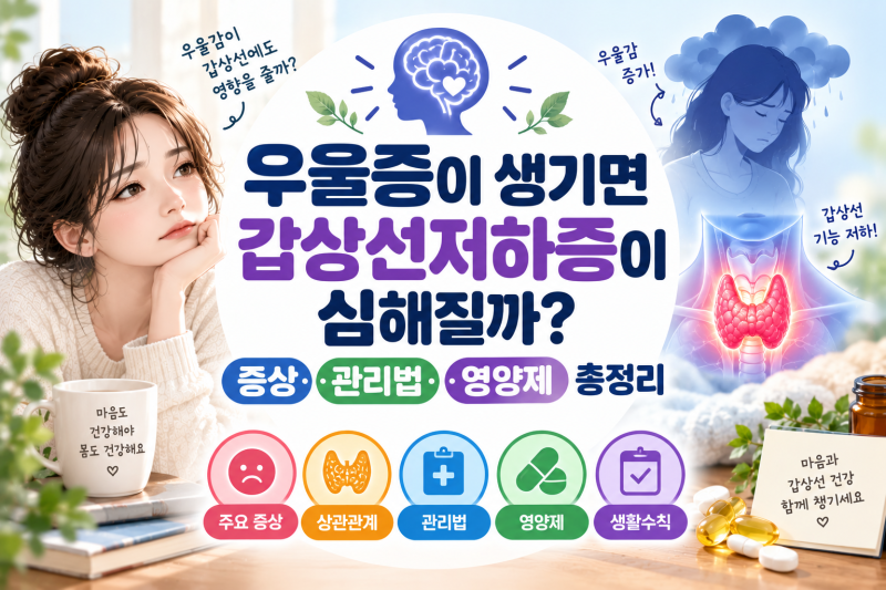 우울증이 생기면 갑상선저하증이 심해질까 증상 관리법 영양제 총정리