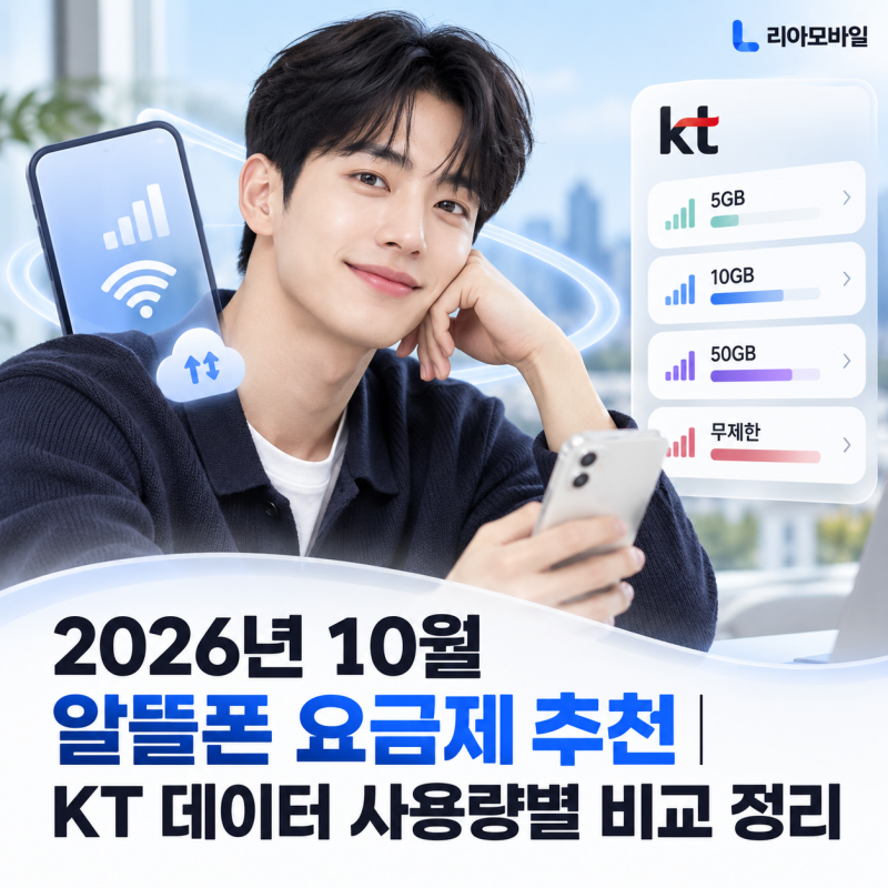 2026년 10월 알뜰폰 요금제 추천｜KT 데이터 사용량별 비교 정리