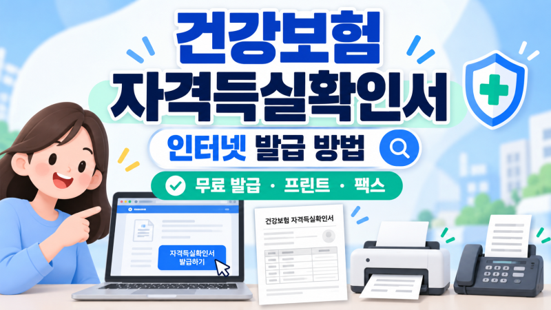 건강보험 자격득실확인서 인터넷 발급 방법｜무료 발급·팩스 전송까지