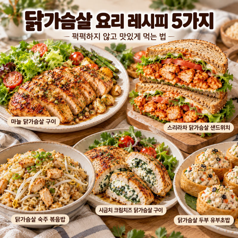 닭가슴살 요리 레시피 5가지｜퍽퍽하지 않고 맛있게 먹는 법