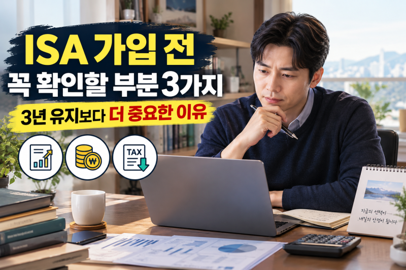 ISA 가입 전 꼭 확인할 부분 3가지, 3년 유지보다 더 중요한 이유