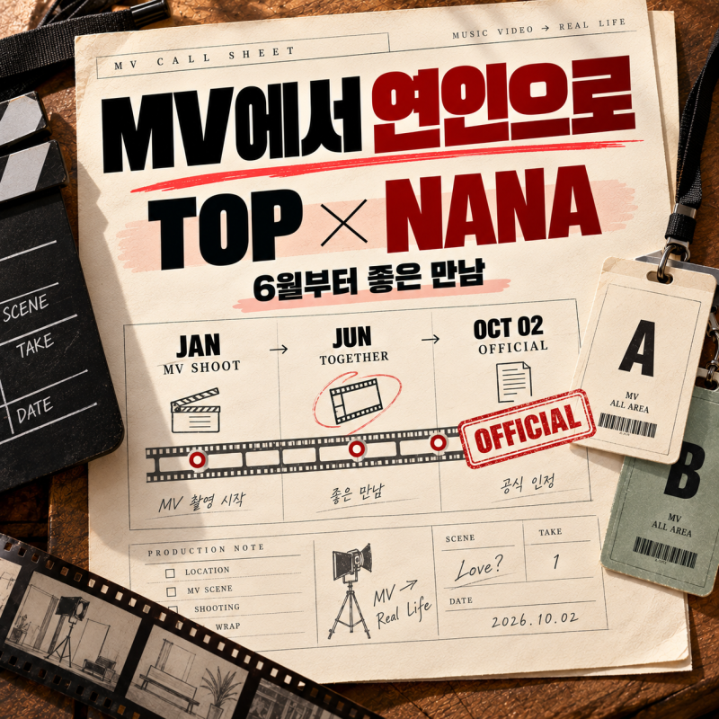 탑♥나나 열애 인정｜뮤직비디오에서 시작된 인연, 6월 연인으로…2세대 아이돌 커플 탄생