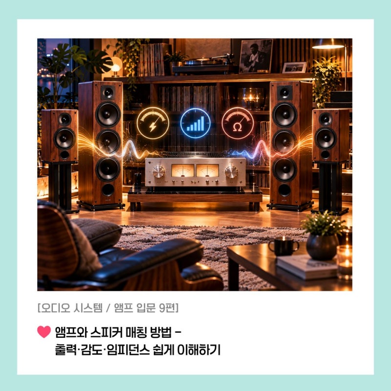 [앰프 입문 9편] 앰프와 스피커 매칭 방법 - 출력·감도·임피던스 쉽게 이해하기