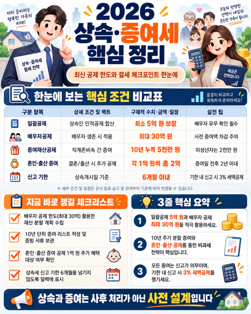 "상속세 0원 만드는 법? 2026년 최신 세법 개정 총정리"