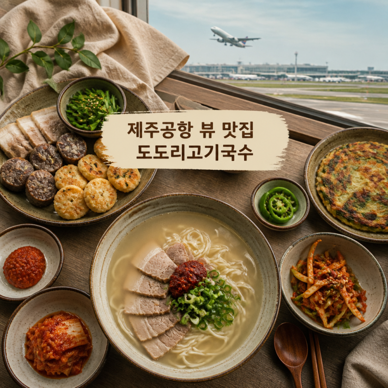 제주공항 근처 도도리고기국수 비행기 보이는 맛집 방문 후기