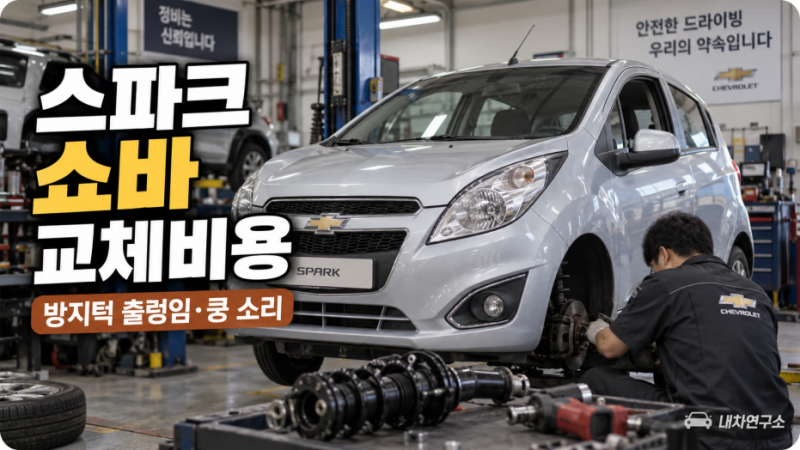 스파크 쇼바 교체비용, 방지턱 넘으면 출렁이고 앞쪽 쿵 소리 나면 얼마 들까? 한쪽만 바꿔도....