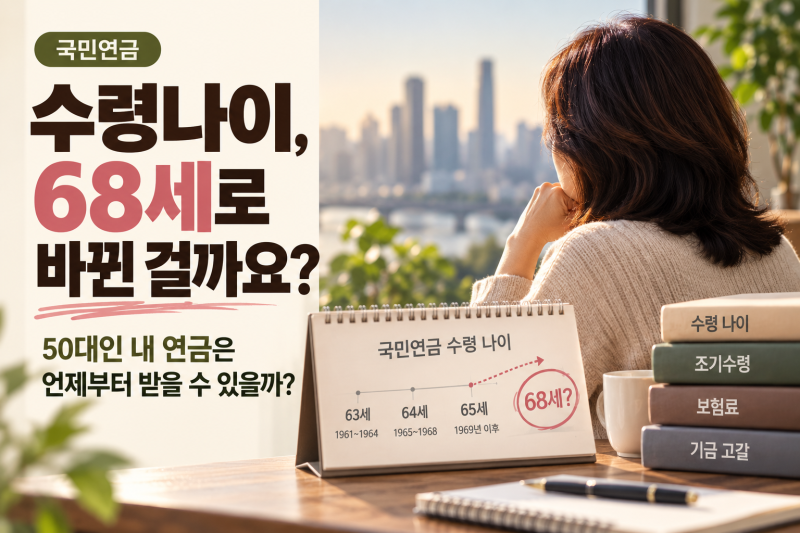 국민연금 수령나이, 68세로 바뀐 걸까요? 50대인 내 연금은 언제부터