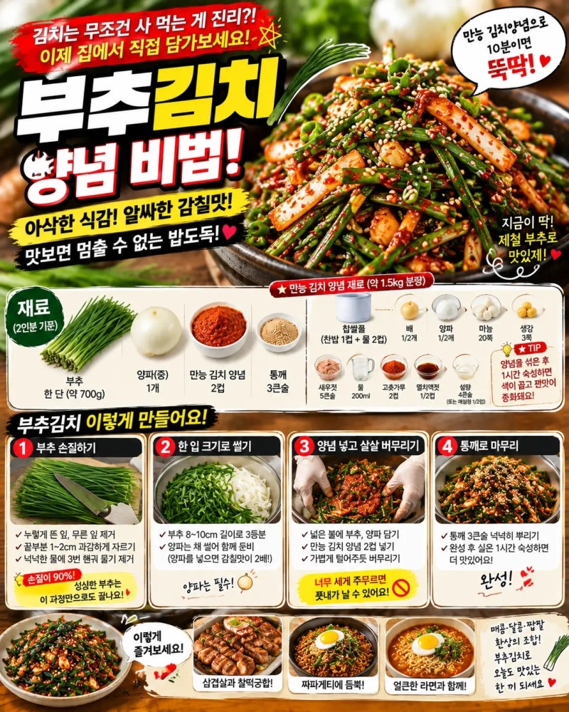부추김치 레시피 부추김치 양념 비법