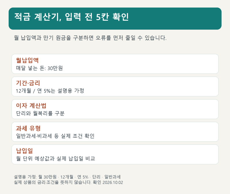 적금 이자 계산기, 월 30만원 입력 전 확인할 5가지