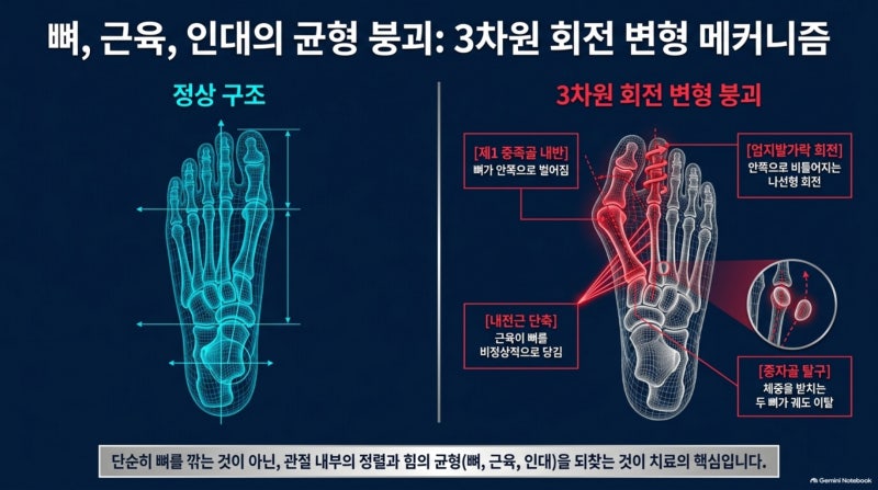 엄지발가락 통증, 그냥 튀어나온 게 아닙니다: 무지외반증 진행 단계별 비....