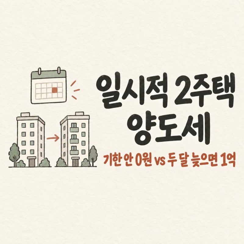 1가구 2주택 양도소득세 일시적 2주택 비과세 계산 사례 정리