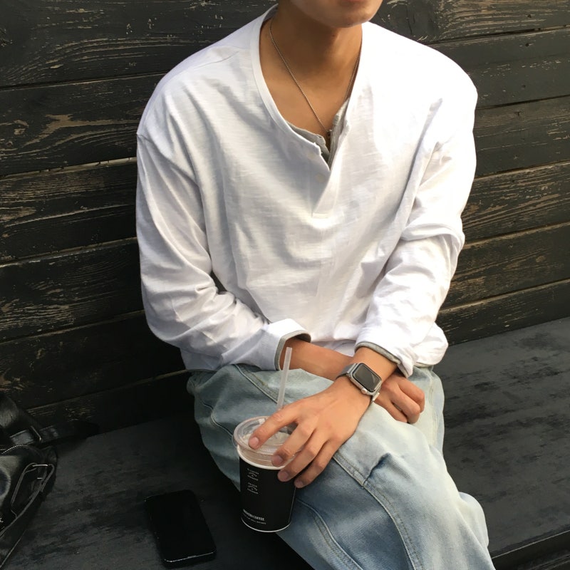 레이어드 긴팔 하나로 코디 끝, 크롭핏 남녀공용 긴팔티 추천