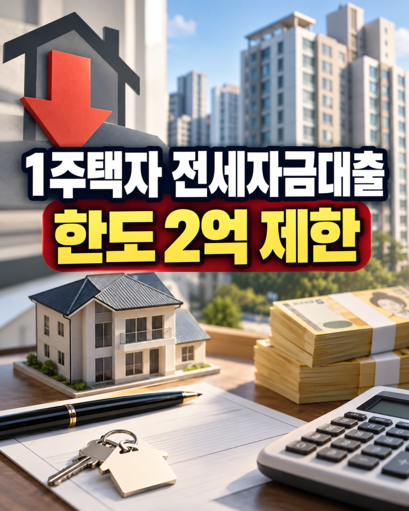 1주택자 전세자금대출 한도 2억 제한 2027년 더 막히는 경우