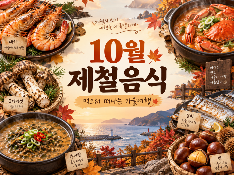 가을 제철음식 먹으러 가는 곳｜10월 대하·꽃게·갈치·멸치·알밤, 남당항부터 제주까지