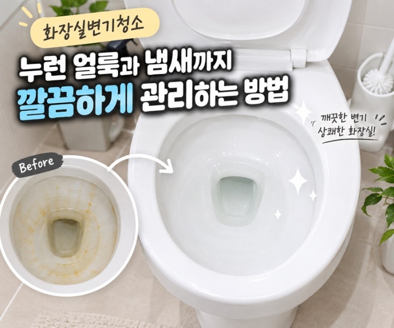 화장실변기청소 누런 얼룩과 냄새까지 깔끔하게 관리하는 방법