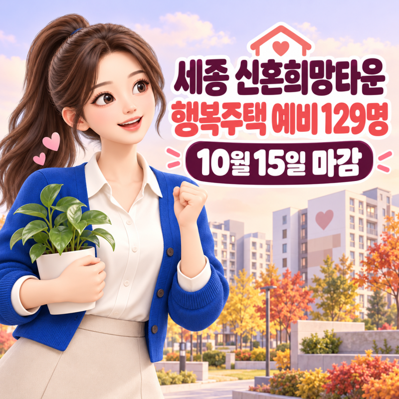 세종 신혼희망타운, 보증금 6천만원대·월 29만원대…행복주택 예비 129명 모집