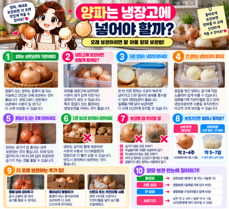 양파는 냉장고에 넣어야 할까? | 오래 보관하려면 알아둘 양파 보관법