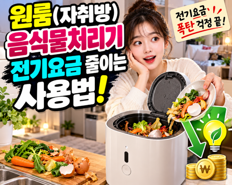 음식물처리기 전기요금 폭탄? 원룸·자취방이라면 이렇게 사용하세요