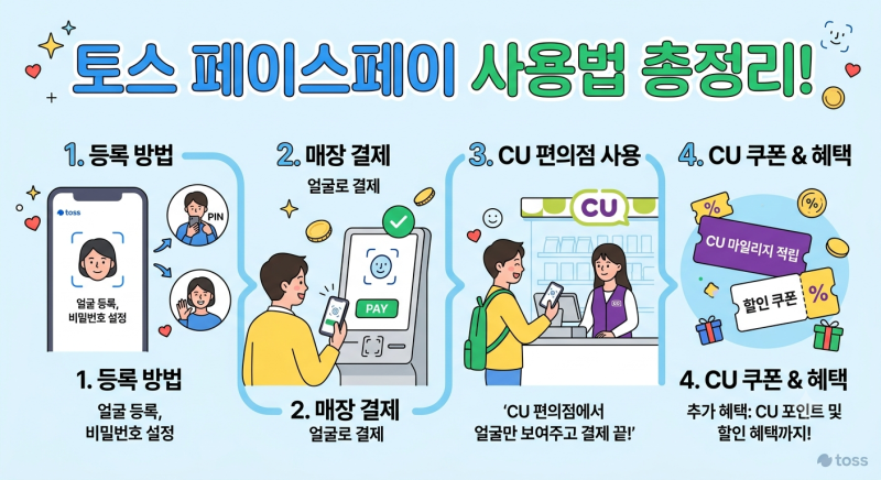 토스 페이스페이 사용법 총정리! 등록방법부터 CU 편의점 쿠폰까지