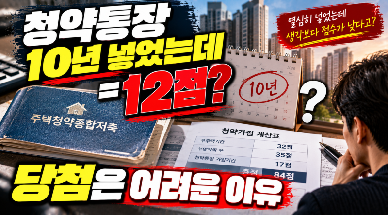 청약통장 10년 넣었는데 당첨은 어렵다? 사람들이 놓치는 결정적 차이