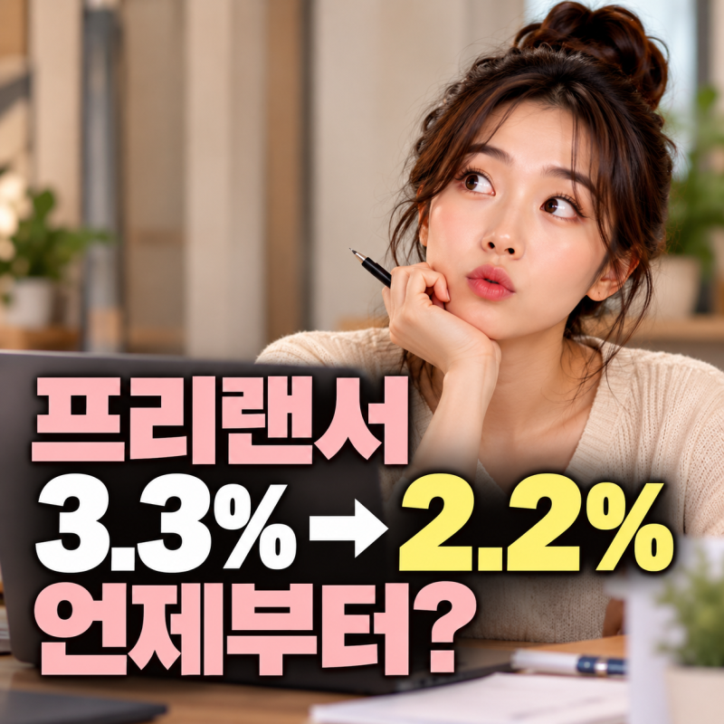 프리랜서 3.3%→2.2% 언제부터? 2027년 적용시기·종합소득세 정리
