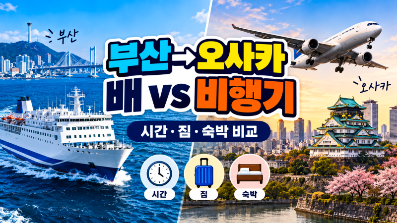 부산에서 오사카 배로 가면 몇 시간?