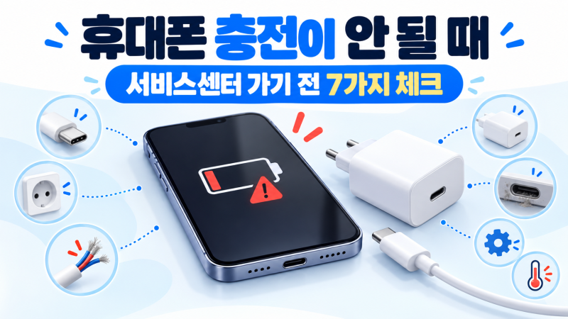 휴대폰 충전이 안 될 때, 서비스센터 가기 전 7가지 확인 방법