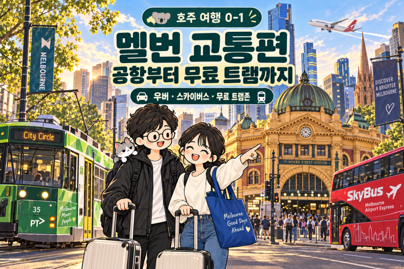 호주 여행 0-1 | 멜번 교통편, 공항 우버부터 무료 트램까지