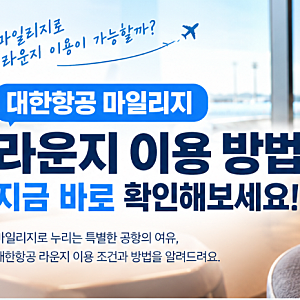 대한항공 마일리지로 라운지 이용 가능할까?｜스카이패스 라운지 이용 방법
