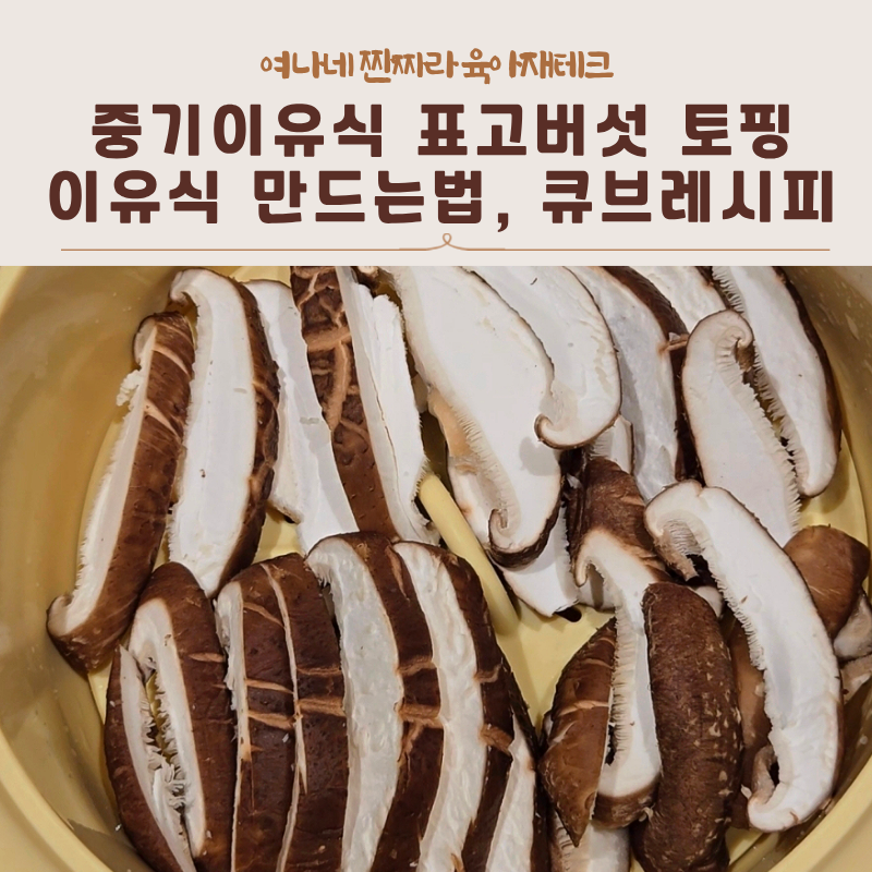 [중기이유식] 표고버섯 토핑이유식 만드는법, 표고버섯큐브레시피