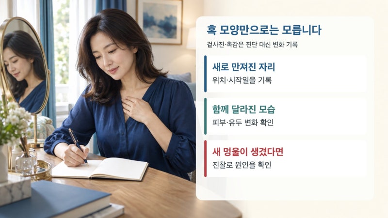 유방암 혹 모양, 둥글고 움직여도 확인이 필요한 이유