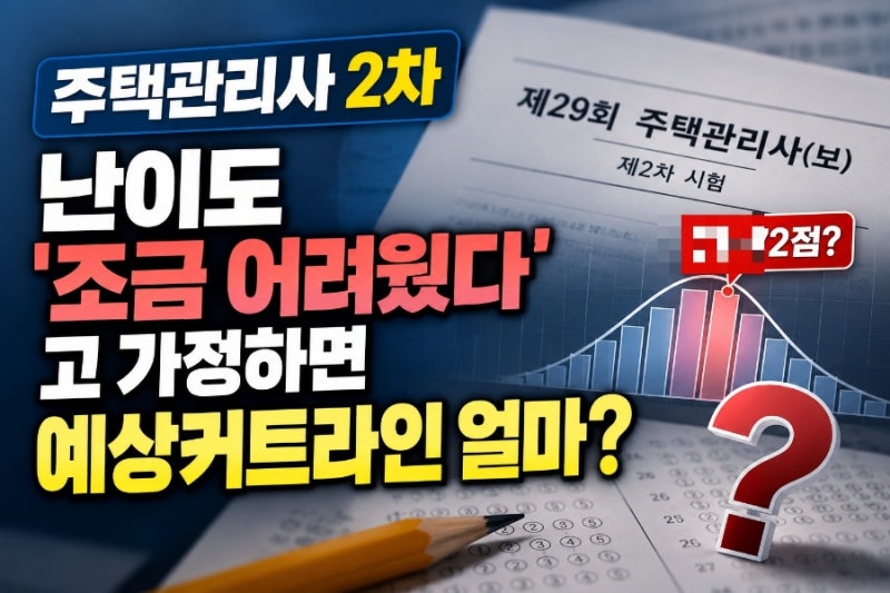 주택관리사 2차 난이도 '조금 어려웠다'고 가정하면 예상커트라인 얼마?