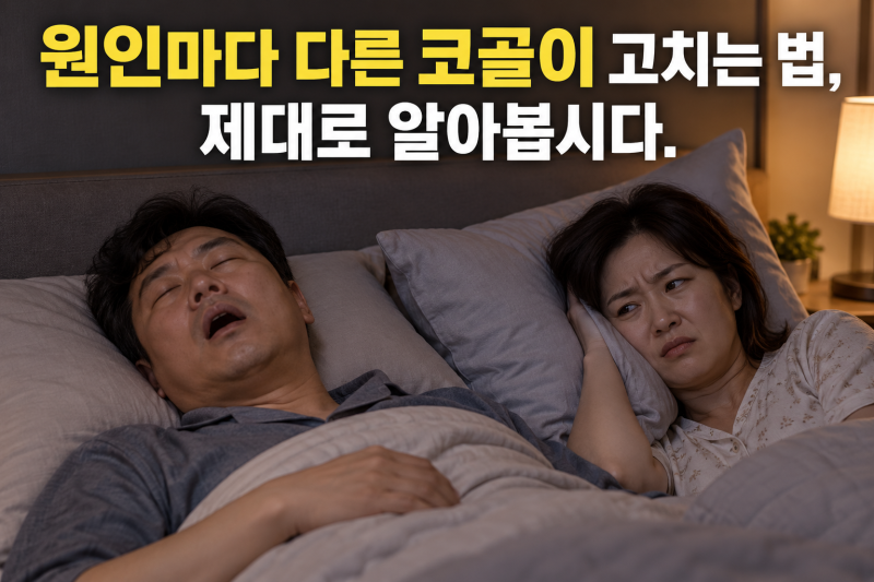 원인마다 다른 코골이 고치는 법, 제대로 알아봅시다.